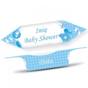 Krówki Baby Shower Niebieskie ubranka