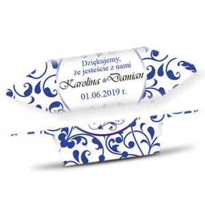 Krówki Ślub Podziękowanie Kobaltowy ornament