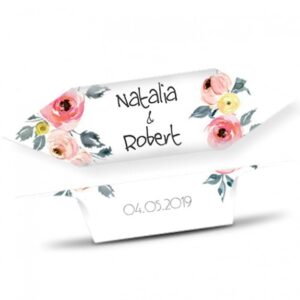 Krówki Ślub Podziękowanie Akwarelowe róże