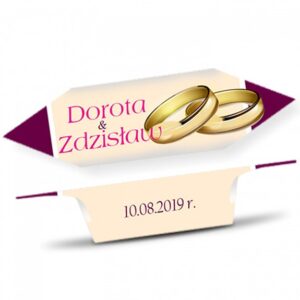 Krówki Ślub Podziękowanie Złote obrączki