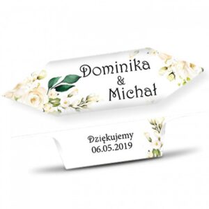 Krówki Ślub Podziękowanie Białe róże