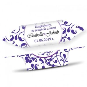 Krówki Ślub Podziękowanie Fioletowy ornament