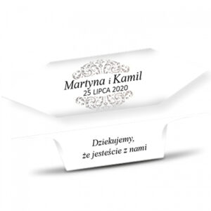 Krówki Ślub Podziękowanie Szary ornament