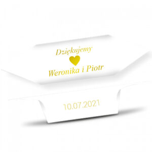 Krówki Ślub Podziękowanie Żółte serce