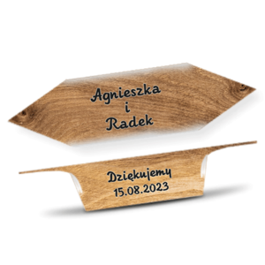Krówki Ślub Podziękowanie Naturalne drewno