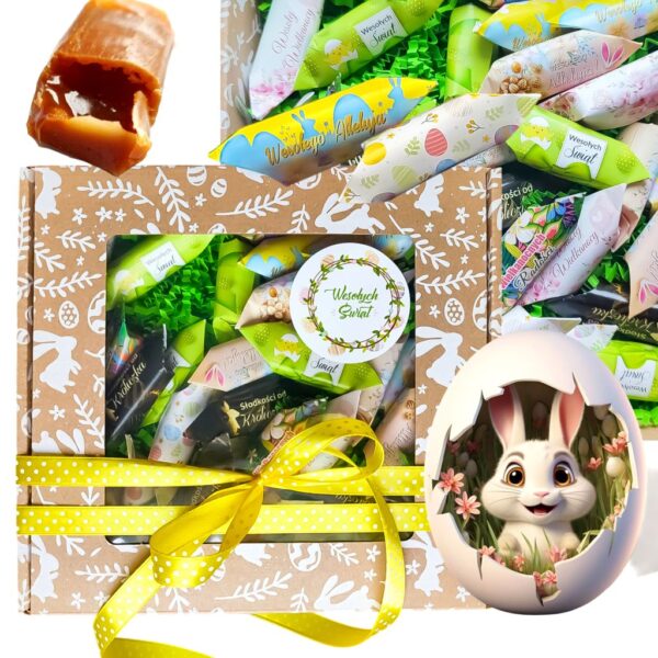 Wiosenny Box Krówek Wielkanocnych | 0,5kg w Eleganckim Pudełku | Idealny Prezent